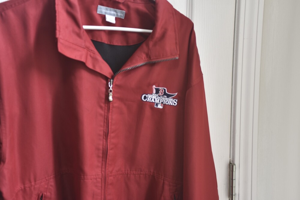 Cutter buck Boston Red Sox World Series Champs 2013 1/4 Zip Pullover L Red 412